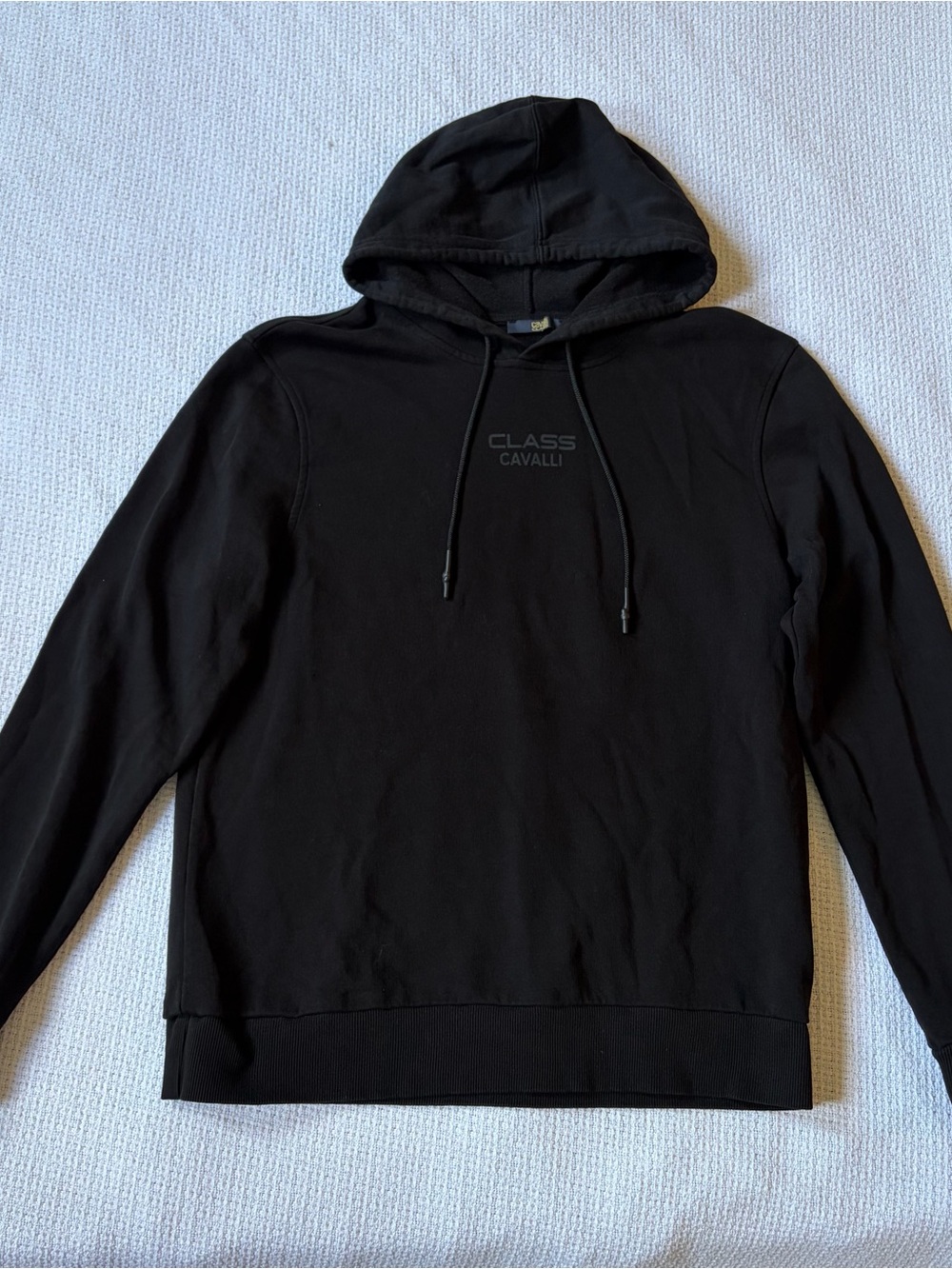 Roberto Cavalli Class Black 100% Cotton Men's Hoodie Sweatshirt Size Large